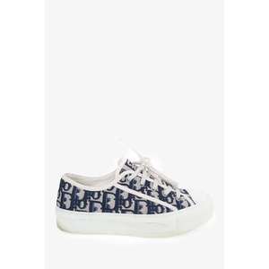 Christian Dior White/Navy Walk'N'Dior Sneakers Size 37.5